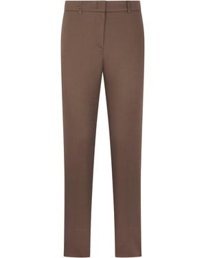 Peserico Straight Cotton Stretch Pants - Brown