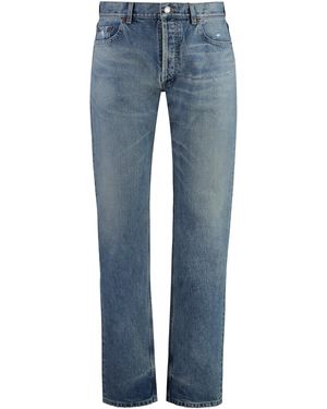 Saint Laurent Low-Rise Straight Leg Jeans - Blue
