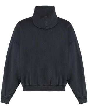Balenciaga Cotton Full-Zip Hoodie - Blue