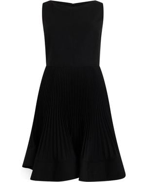 Emporio Armani Flared Dress With Pleated Skirt - Black