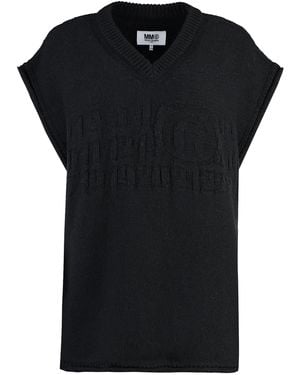 MM6 by Maison Martin Margiela Gilet in lana - Nero