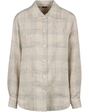 Kiton Plaid Cotton Shirt - Natural