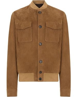 Slowear Montedoro Suede Jacket - Brown