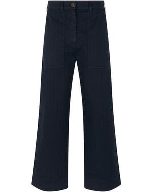 Etro Straight Cotton Trousers - Blue