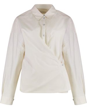 Lemaire Camicia in cotone e seta - Bianco