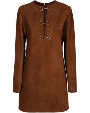 Gucci Mini abito in pelle - Marrone