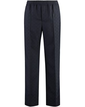 Gucci Jacquard Motif Pants - Blue