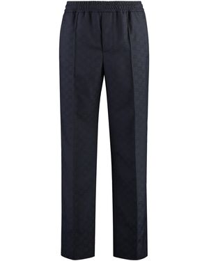 Gucci Jacquard Motif Pants - Blue