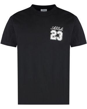 Off-White c/o Virgil Abloh Cotton Crew-Neck T-Shirt T-Shirts - Black