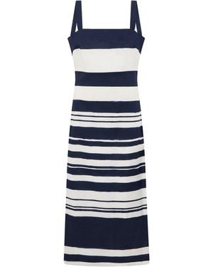 Veronica Beard Striped Midi Dress - Blue