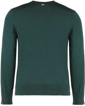 Thom Browne Sweater With Round Neck - Green