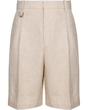 Jacquemus Bermuda in lino - Neutro