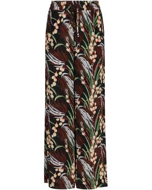 P.A.R.O.S.H. Printed High-Rise Trousers - Black