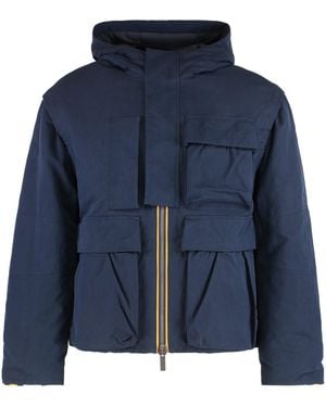 K-Way Guillermo Cotton Feel Short Cotton Parka With Primaloft Padding - Blue
