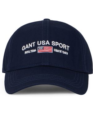 GANT Cotton Hat With Embroidery - Blue