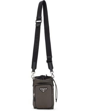 Prada Portacellulare in Re-Nylon nero con tracolla