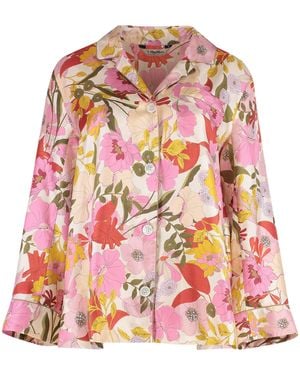 Max Mara Alan Printed Silk Shirt - Red