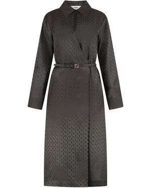 Fendi Silk Shirtdress - Black