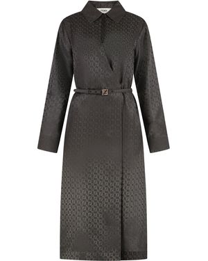 Fendi Abito chemisier in seta - Nero