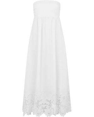 Max Mara Long Linen Dress Without Straps - White
