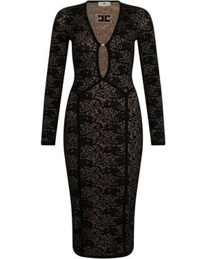 Elisabetta Franchi Dress With A Deep Neckline - Black