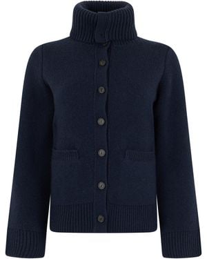 Vince Cardigan With High Collar - Blue