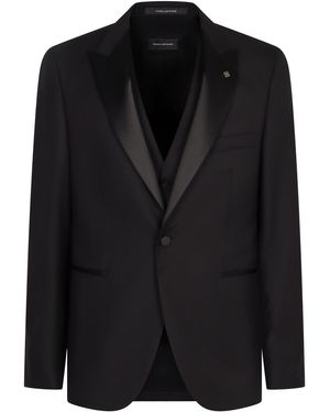 Tagliatore Three-Piece Wool Suit - Black