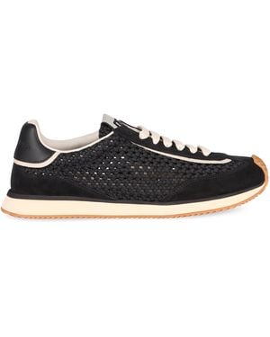 Dolce & Gabbana Sneakers low-top in pelle e tessuto - Nero