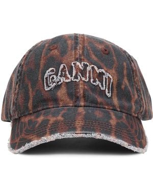 Ganni Cap With Logo - Gray