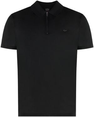 Paul & Shark Solid Shirt Collar Polo - Black