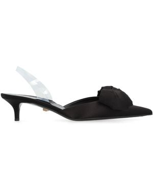 Versace Alia Satin Slingback Pumps - Black