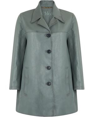 Chloé Giacca di pelle a pannelli - Grigio