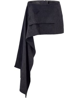 Des Phemmes Skirt With Asymmetric Cut - Blue