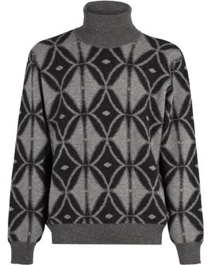 Isabel Marant Pullover dolcevita Mike in maglia bicolor - Nero