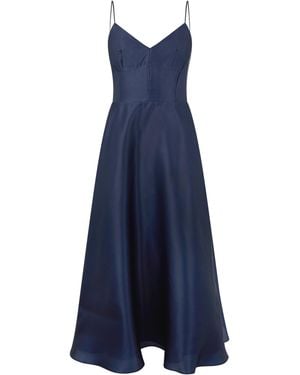 Alberta Ferretti Abito Svasato in Organza di Seta - Blu