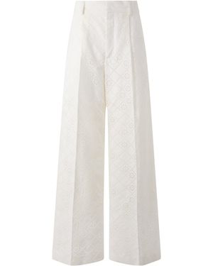 Alberta Ferretti Eyelet Trousers - White