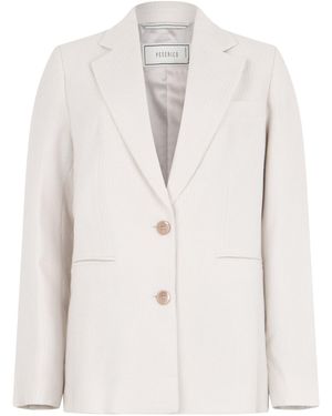 Peserico Pinstripe Single-Breasted Blazer - Natural