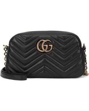 Gucci Borsa GG Marmont in nappa chevron - Nero