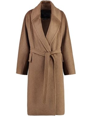 Max Mara Attuale Oversize Belted Coat - Brown