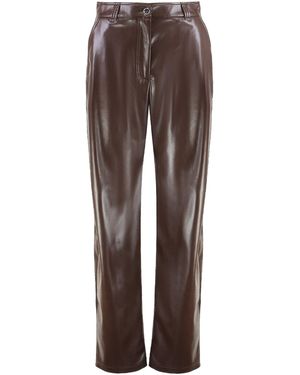 Pinko Balloon Trousers Leather Effect - Brown