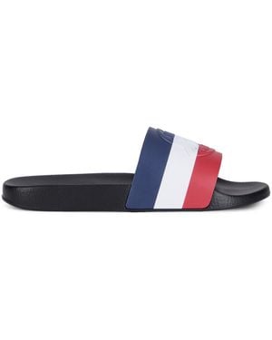 Moncler Basile Slippers With Stripes - White