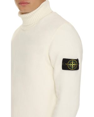 Stone Island Maglione dolcevita in misto lana - Bianco