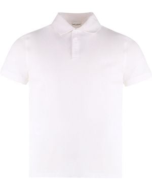 Saint Laurent Cotton-Piqué Polo Shirt - White