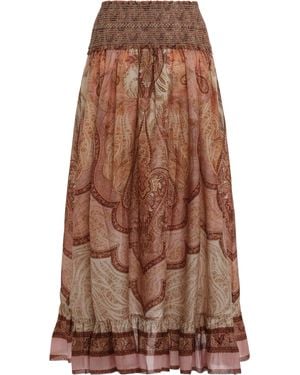 Zimmermann Maxi Skirt With Ruffles Wanderlust - Brown