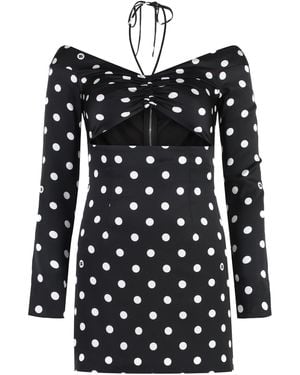 Dolce & Gabbana Mini abito in seta a pois - Nero