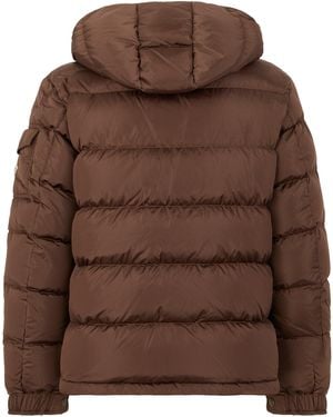 Moncler Padded Jacket With Hood - Brown