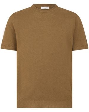 Roberto Collina Short Sleeve T-Shirt Textured Effect - Brown