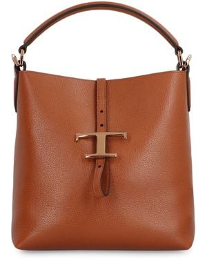 Tod's T Timeless Leather Bucket Bag - Brown