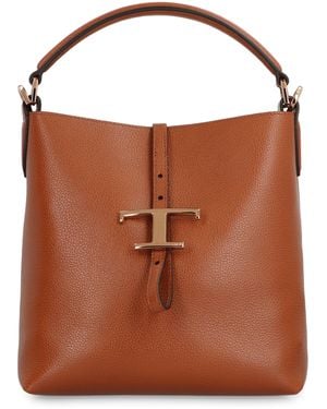 Tod's T Timeless Leather Bucket Bag - Brown