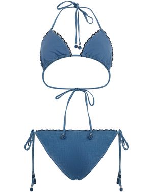 Zimmermann Two-Piece Swimsuit Cotton Bikinis - Blue